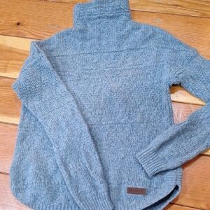 Women's Aqua Mock Turtleneck Sweater